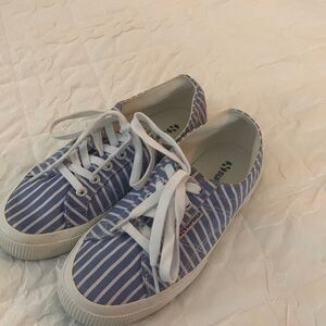 Superga  blue and white sneaker  size 38 or 7.5 M great used condition clean